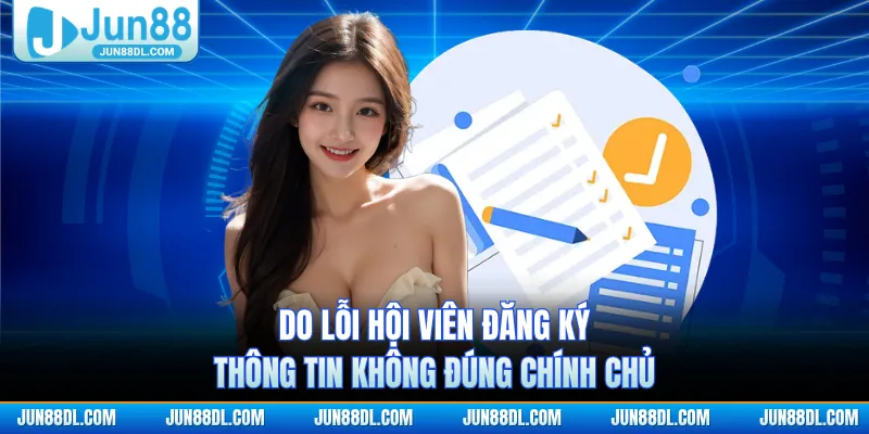 Do lỗi hội viên đăng ký thông tin không đúng chính chủ